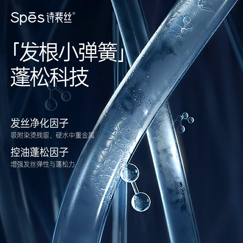 诗裴丝海盐玻尿酸控油洗发水 500ml*2高清大图