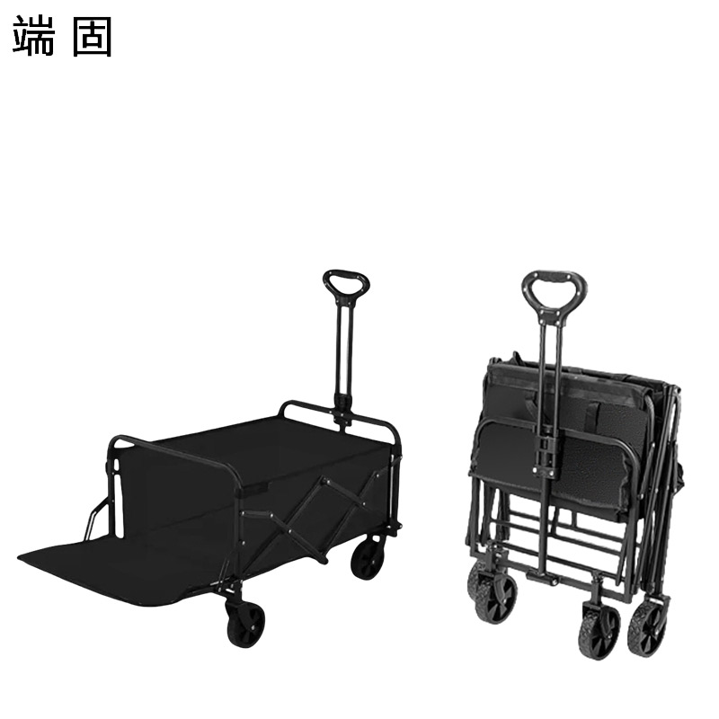端固 手推车折叠车营地车露营车小号拖斗款5寸轮 TD5-71CM/个高清大图