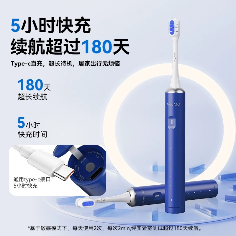 AvecMoi 智能声波电动牙刷 (蓝)高清大图
