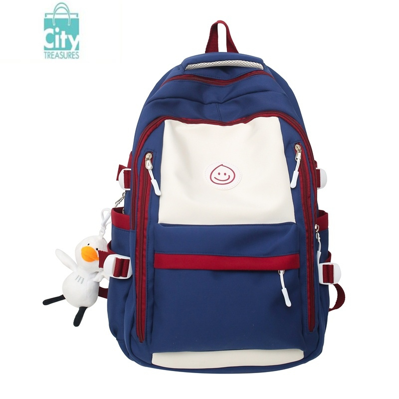 bangdou书包女ins韩版撞色初高中生大容量双肩包中学生减负休闲电脑