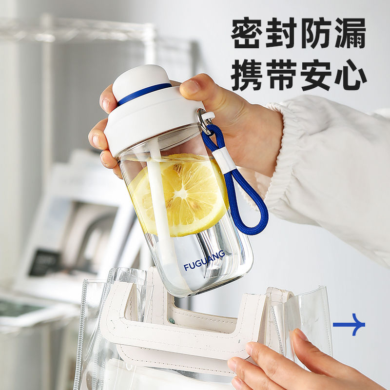 富光水杯新款高颜值ins塑料杯女吸管杯学生网红奶茶杯简约随手杯高清大图