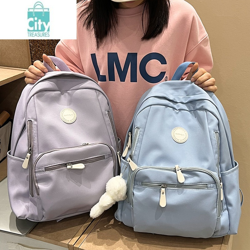 bangdou简约ins潮牌百搭书包女设计感小众高中学生初中生韩版双肩包