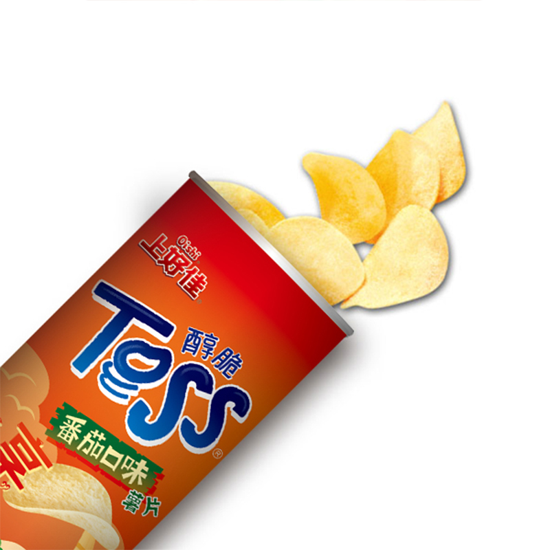 上好佳罐装薯片番茄味100g