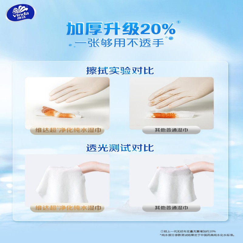 维达纯水湿巾婴儿级手口专用家用大包加厚80抽家庭实惠清洁湿纸巾高清大图