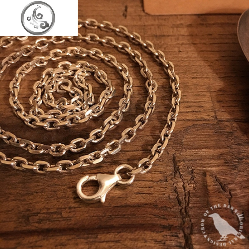 乌鸦s925纯银3mm太角链平切细角链4575cm项链男女适戴jimi