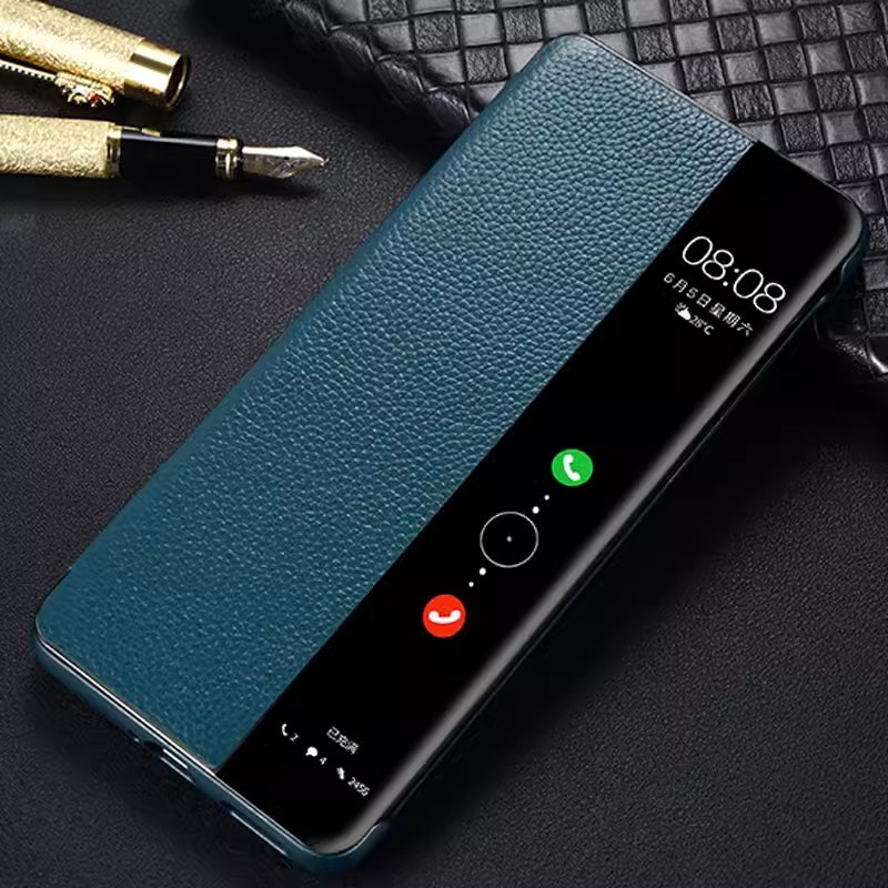 安美宝 华为mate60手机壳智能翻盖视窗皮套新款mate60pro保护套超薄防