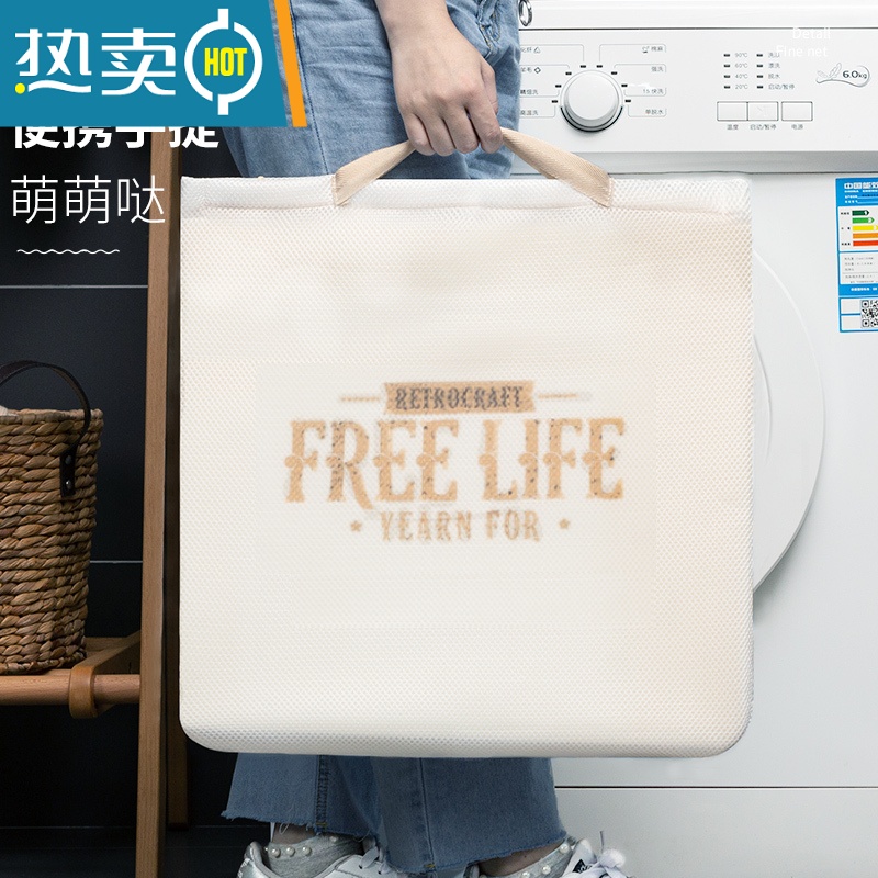 敬平手提加厚洗衣袋洗衣机专用防变形网袋内衣护洗袋洗毛衣服网兜家用 兰色加大号-手提加厚款高清大图