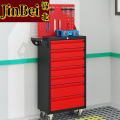 锦北汽修工具车移动工具柜多功能工具箱 标配【黑红】七抽工具车+挂板
