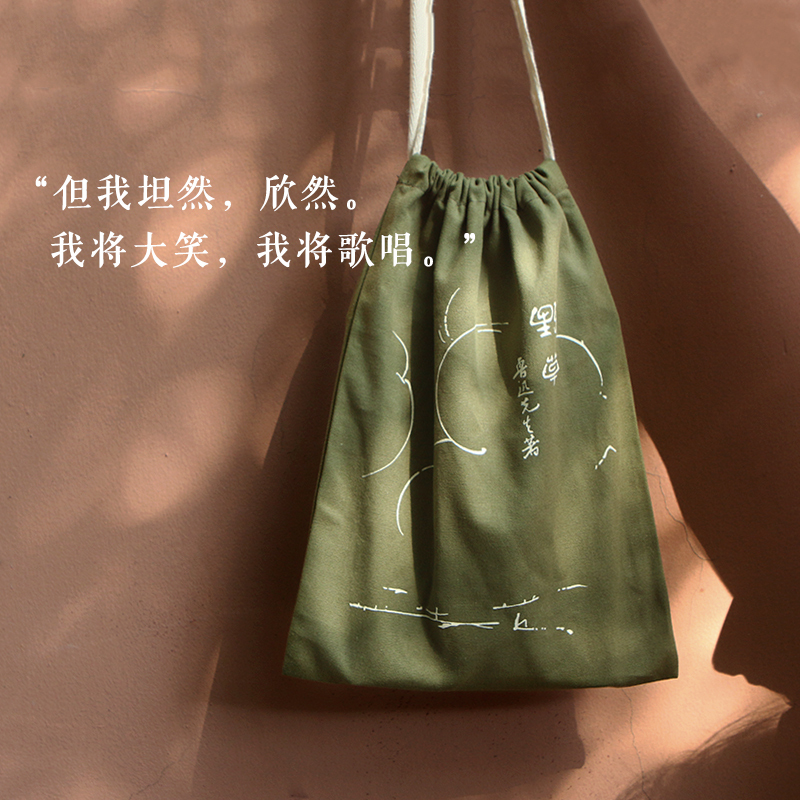 野草护书袋 [正版]鲁迅·野草青年 系列文创 野草/朝花夕拾护书袋 帆布文艺新青年创意礼品文具 后浪品牌文创
