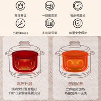 美的(Midea)电压力锅5L双胆电高压锅立体加压智能定时功能微电脑按键式底盘加热电压力煲3-6人可用WCS5025