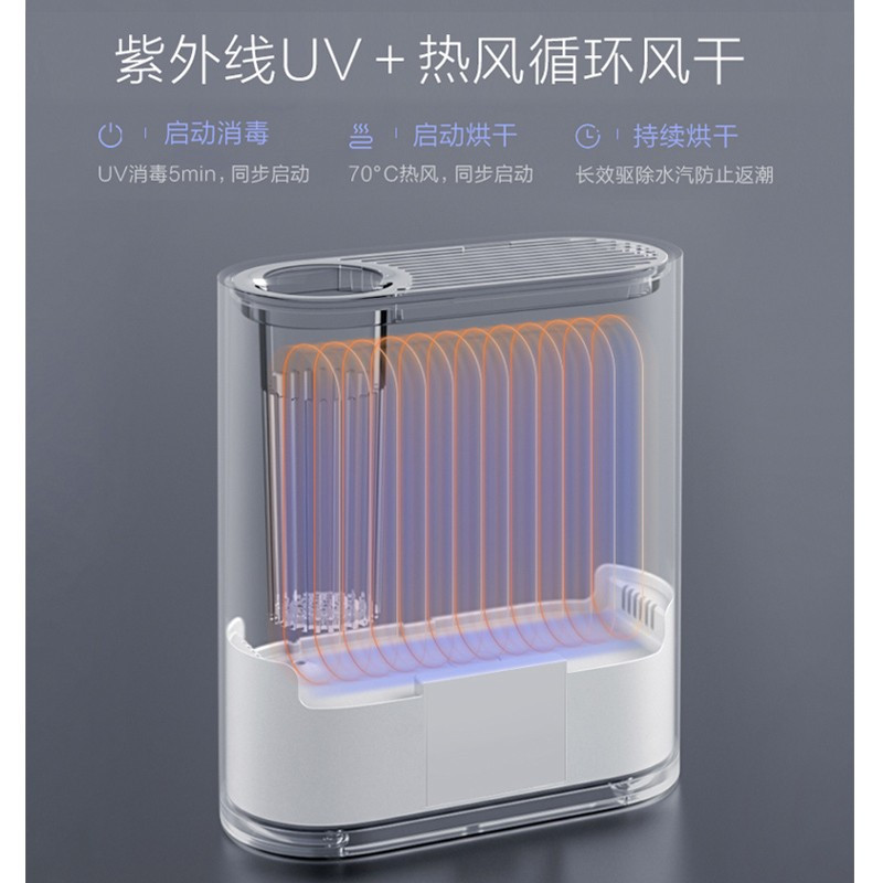 布谷(BUGU)筷子消毒刀架布谷筷子消毒机紫外线智能消毒刀架器 家用小型筷烘干筷筒刀筷架 BG-DU3