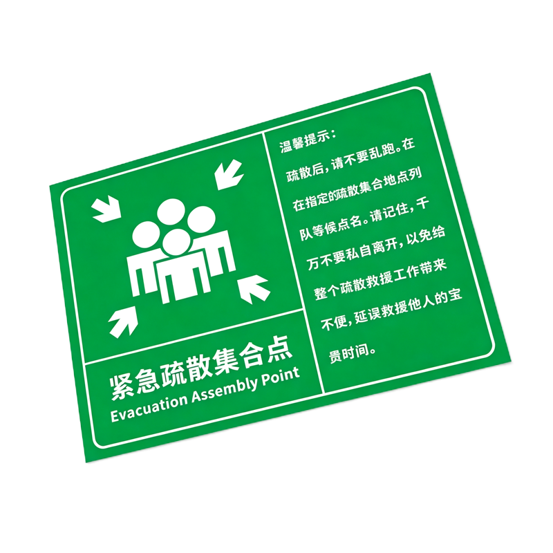 伽隽 紧急疏散集合点标识牌 40*60cm 个高清大图