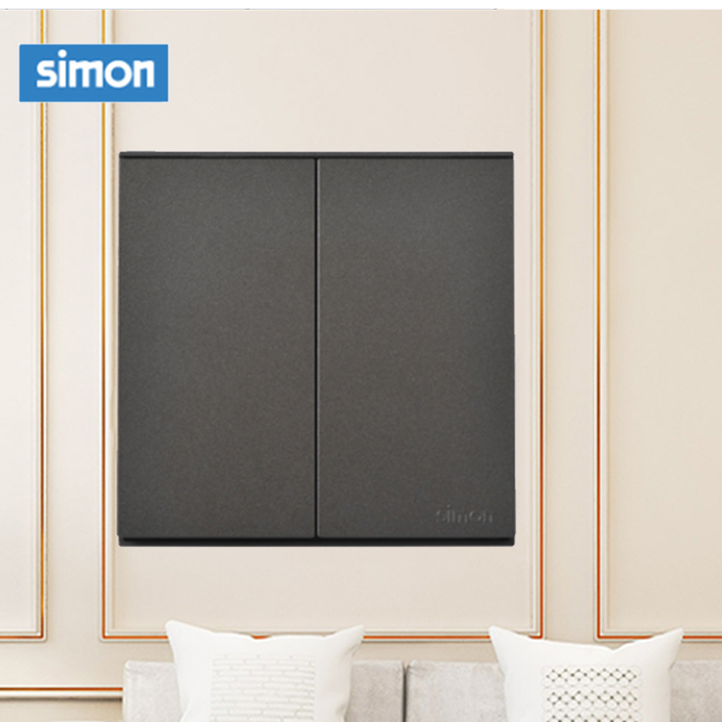 西蒙(simon) E6 插座开关插板86型开关插座面板 两开单控高清大图