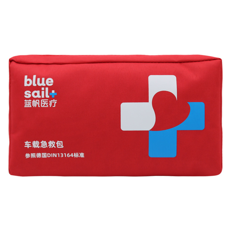 蓝帆 车载急救包红色基础版爱心款设计车用应急包个人私家车户外救生家用车用防灾逃生物资储备礼包