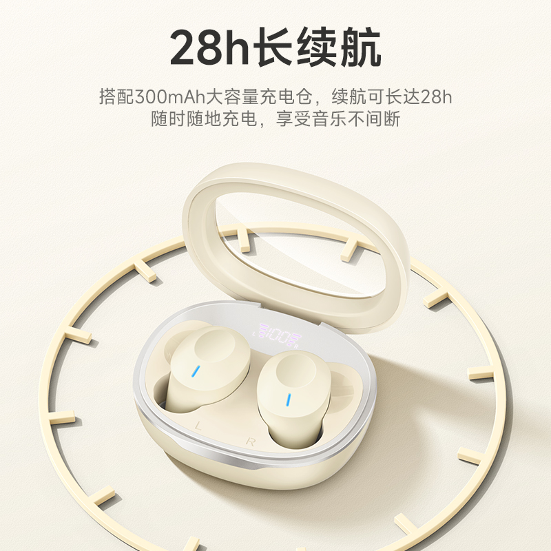 浩酷(HOCO) EQ3 灵动真无线蓝牙耳机 白色高清大图