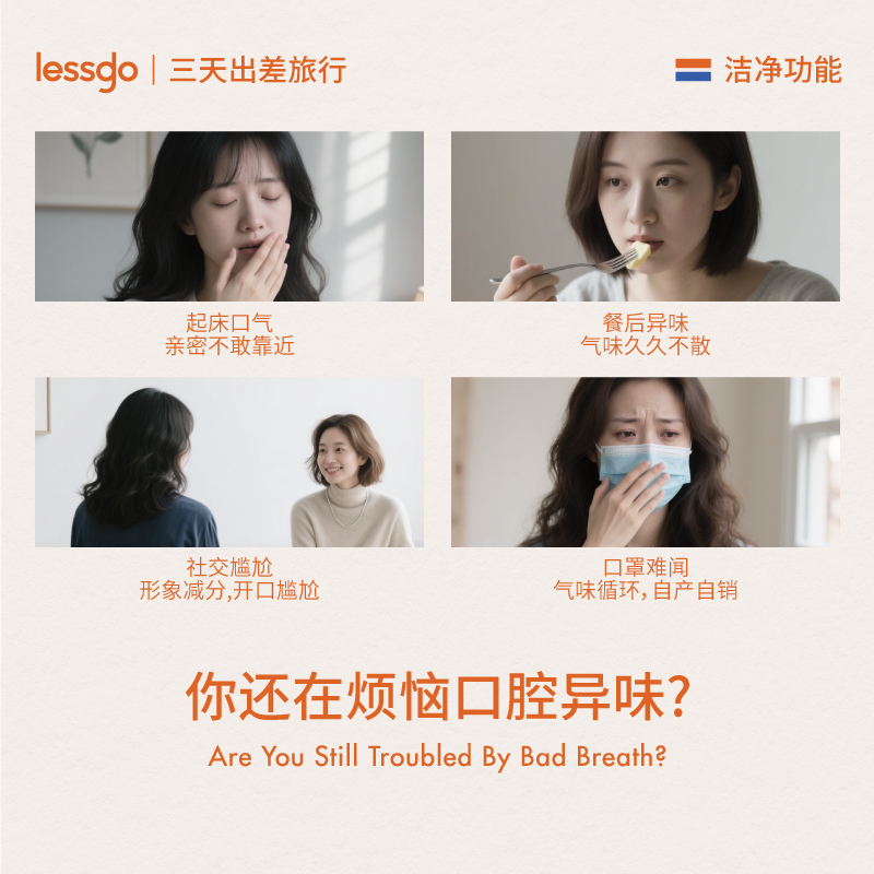lessgo口腔精油漱口水杀菌除口臭口腔清新持久清洁牙齿-2瓶[减少异味 随时口气清新]高清大图