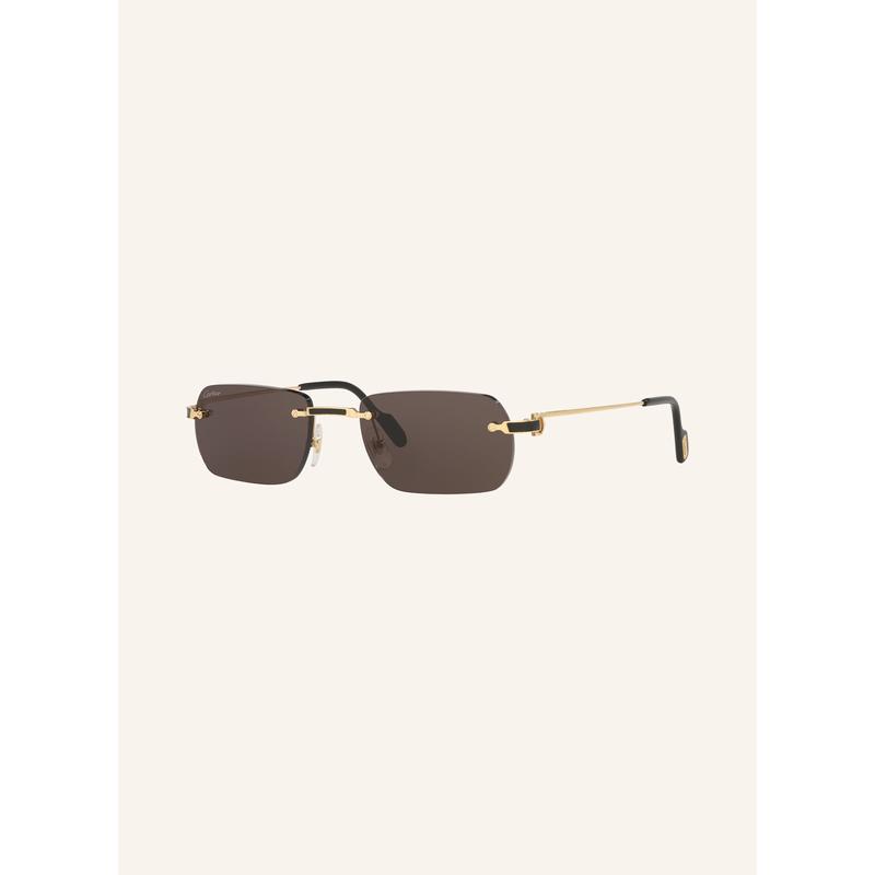 Cartier女士金属镜框矩形金标雕刻滤光类太阳镜配镜盒墨镜25夏季新款