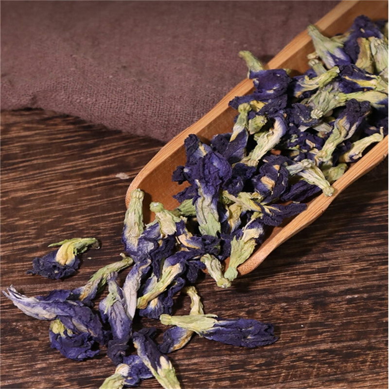 蝶豆花干花专用搭白凉粉柠檬片洛神花商用调色果蔬粉蓝蝴蝶花茶高清大图