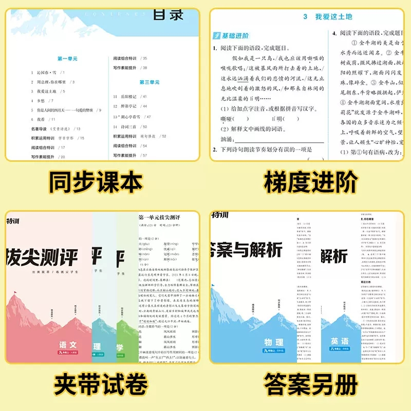 英语[译林版] 九年级上 [正版]2024拔尖特训七7八8九9年级上下册语文数学英语物理化学苏科译林初中 生初一初二初三
