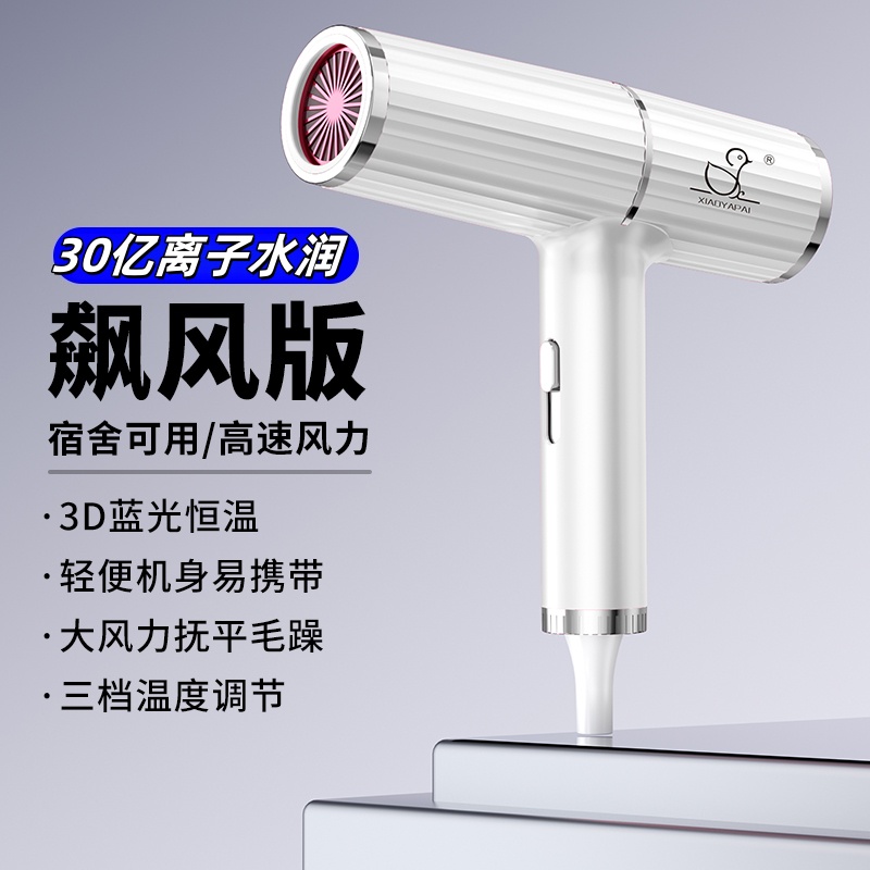 小鸭牌电吹风学生宿舍蓝光离子护发吹风机小功率速干护肤速 3013龙吟白宿舍800W暴风级速干版+30亿蓝光深层护发