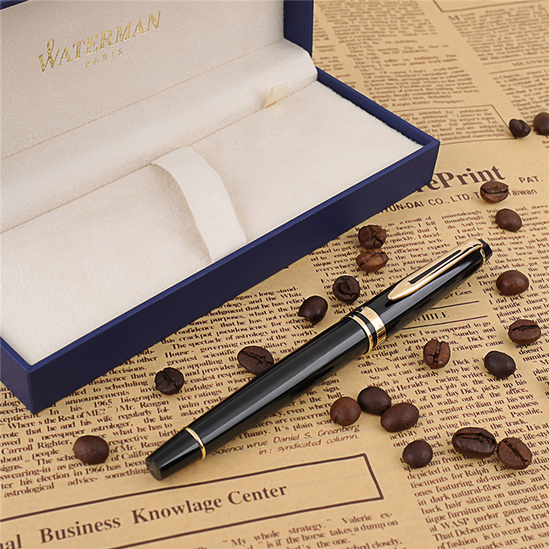 威迪文（WATERMAN）EXPERT系列 丽雅黑金夹签字笔 办公用品 商务高端经典时尚款 男女成人书法练字专用 宝珠笔高清大图