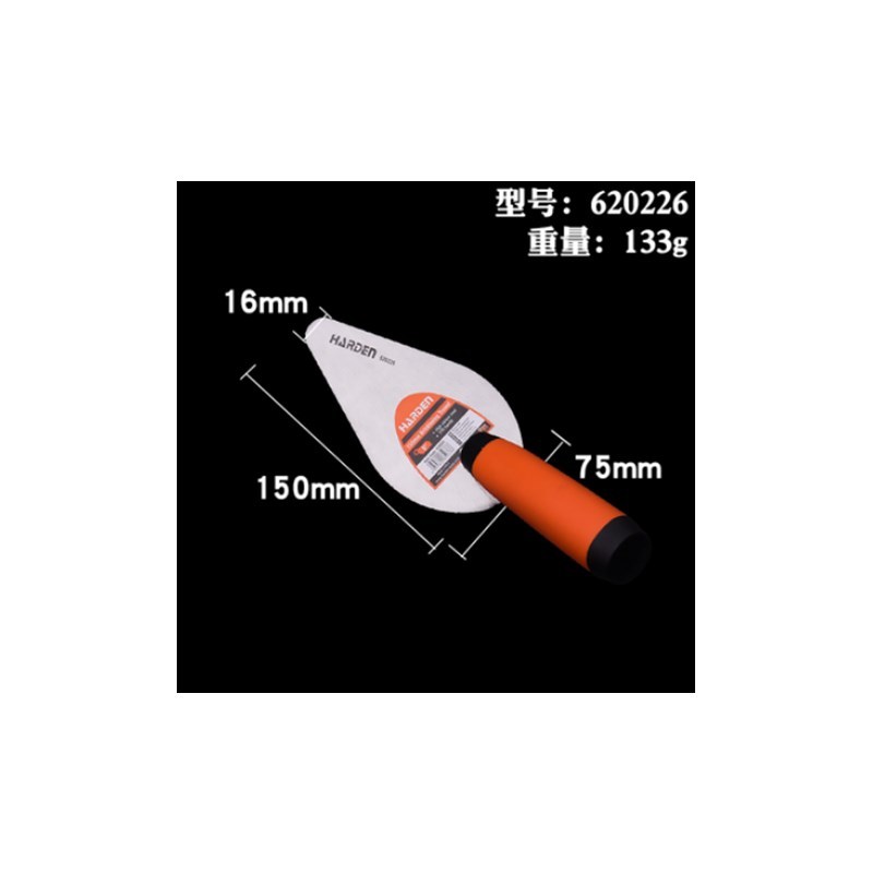 DAYUNHE 桃形大铲三角铲小砌砖刀抹灰刀 小圆头6寸泥工刀