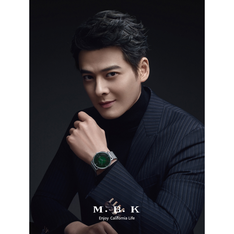 M.B.K欧美品牌手表新款男士全自动机械表 男表潮流小众手表时尚简约带日历防水腕表1009