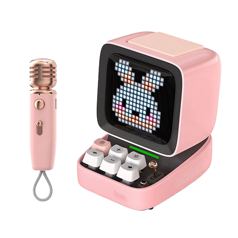 点音(DIVOOM) DitooMic桌面台式机电脑音响蓝牙音箱迷你小便携家庭ktv套装户外k歌无线麦克风家用粉色高清大图