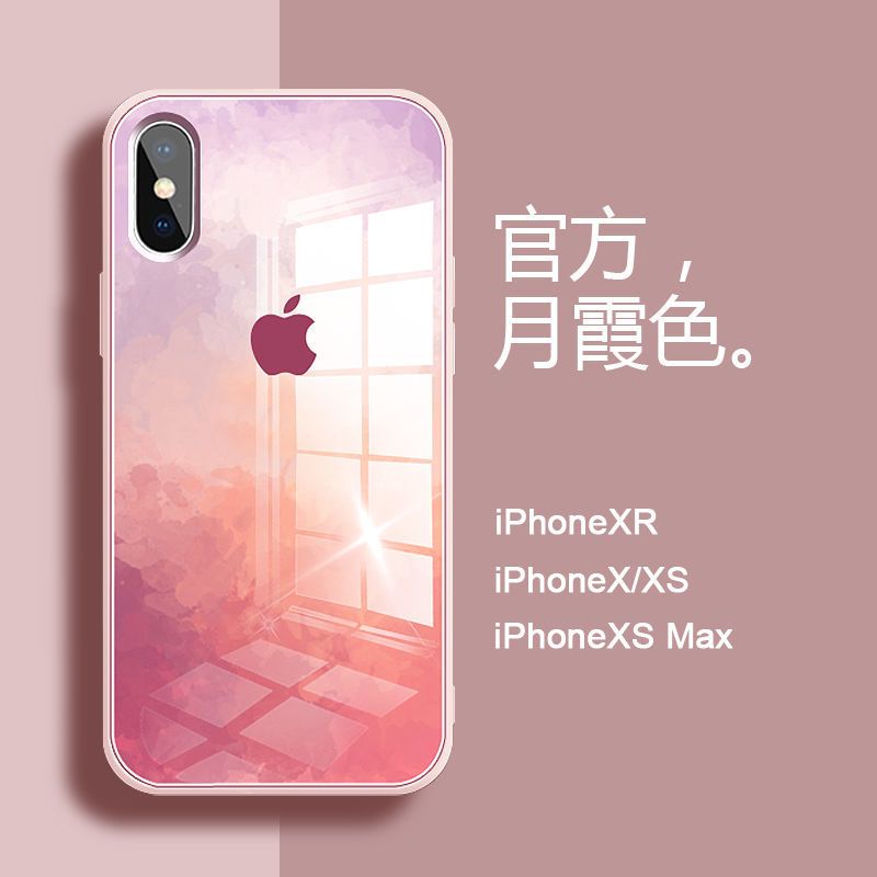 新款苹果x手机壳iphonexr水彩玻璃xsmax液态硅胶全包防摔xr超薄xs苹果