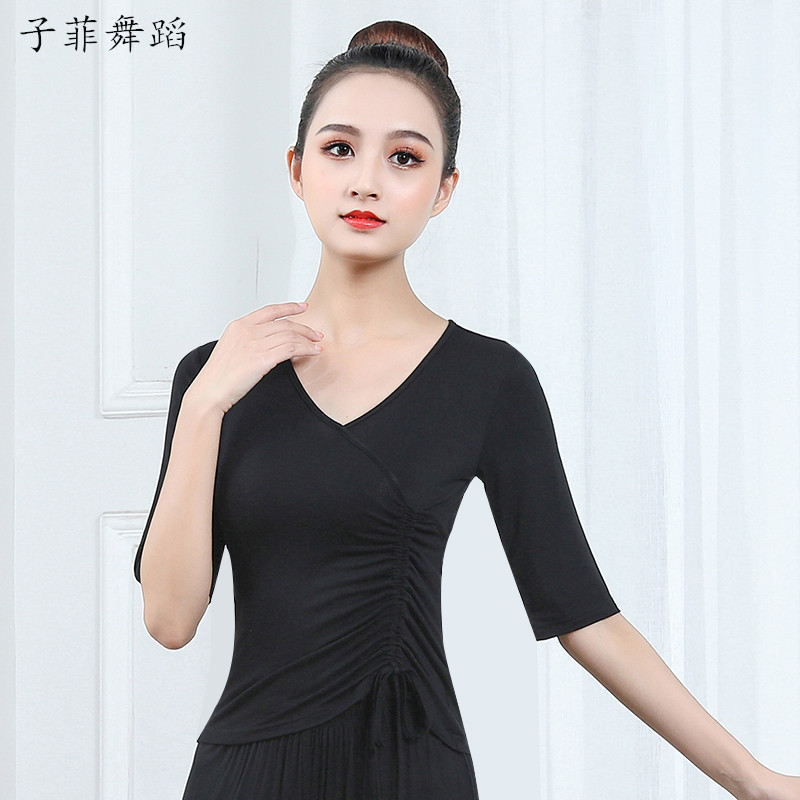 舞蹈练功服新款上衣舞拉丁舞训练服形体舞蹈演出跳舞衣服S1
