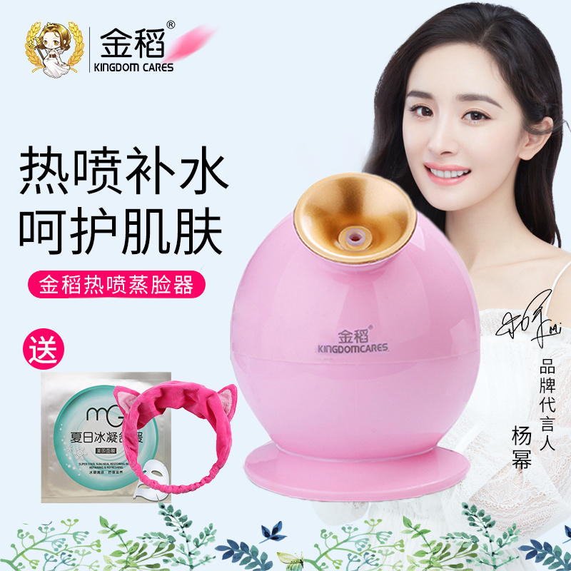金稻(kingdom)热喷蒸脸器 KD233 粉色 家用美容 纳米补水仪 脸部加湿器 喷雾机