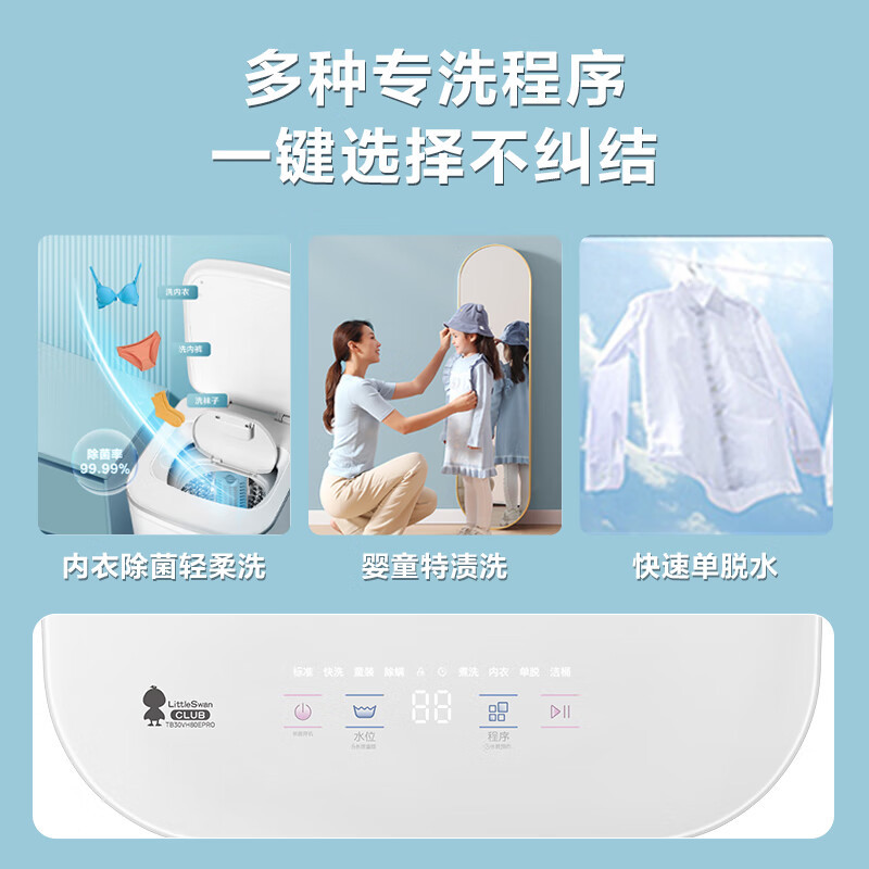 小天鹅(LittleSwan)波轮洗衣机全自动 3KG洗衣机高温煮洗洗衣机TB30VH80EPRO补贴高清大图