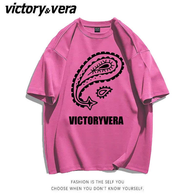 VICTORYVERA白色短袖t恤女夏装2022新款宽松百搭学生印花半袖上衣图片
