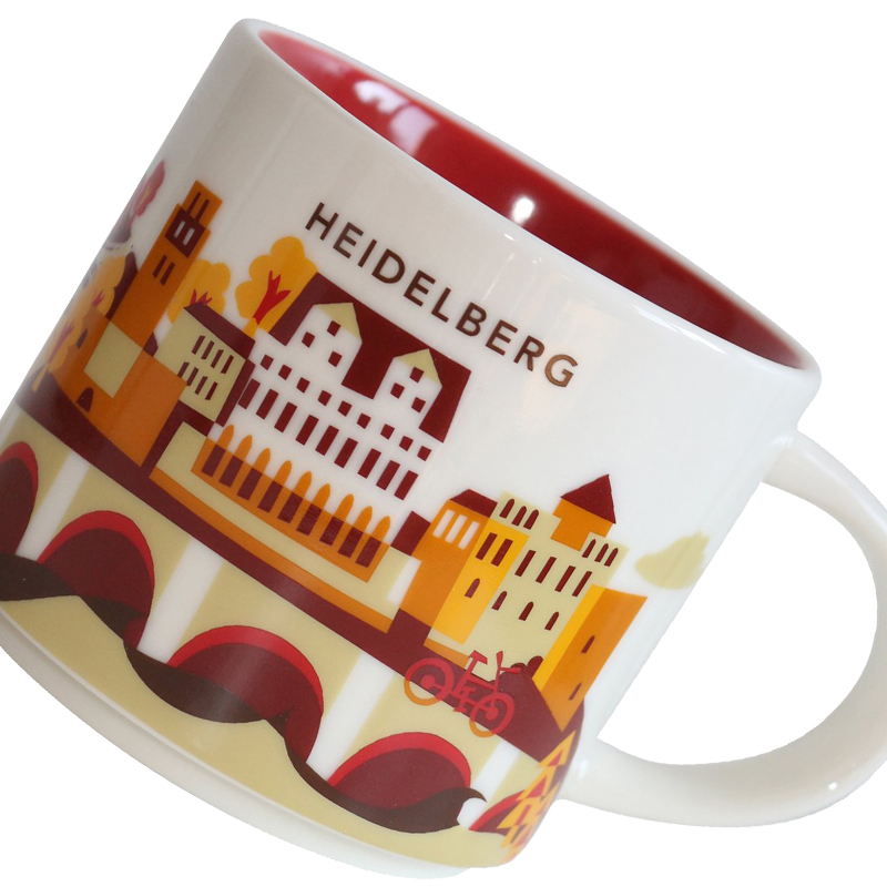 [海德堡]星巴克(Starbucks)Heidelberg海德堡城市主题陶瓷马克杯 414ml 星巴克杯子 德国进口