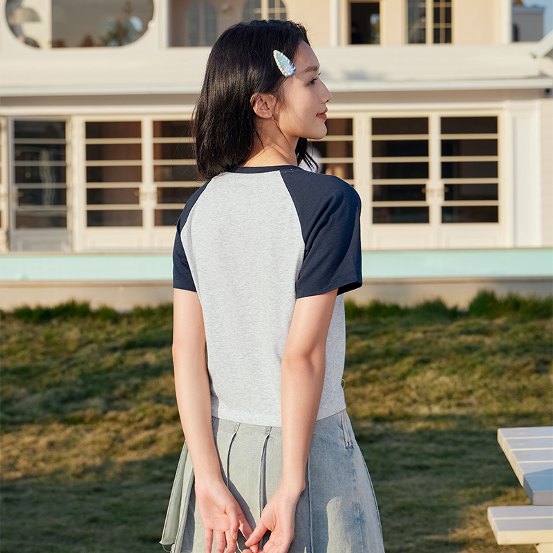 361°运动t恤女夏季新款速干透气运动短袖女士优可丝超短款上衣高清大图