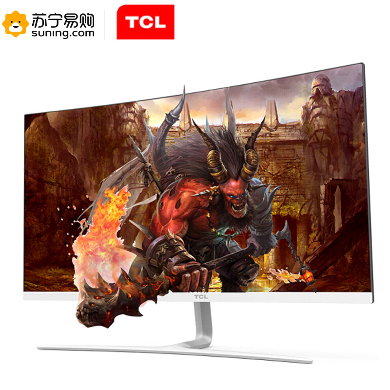 TCL T27M6C 27英寸1800R曲面抗蓝光不闪高清显示器(白色+银色) 混色