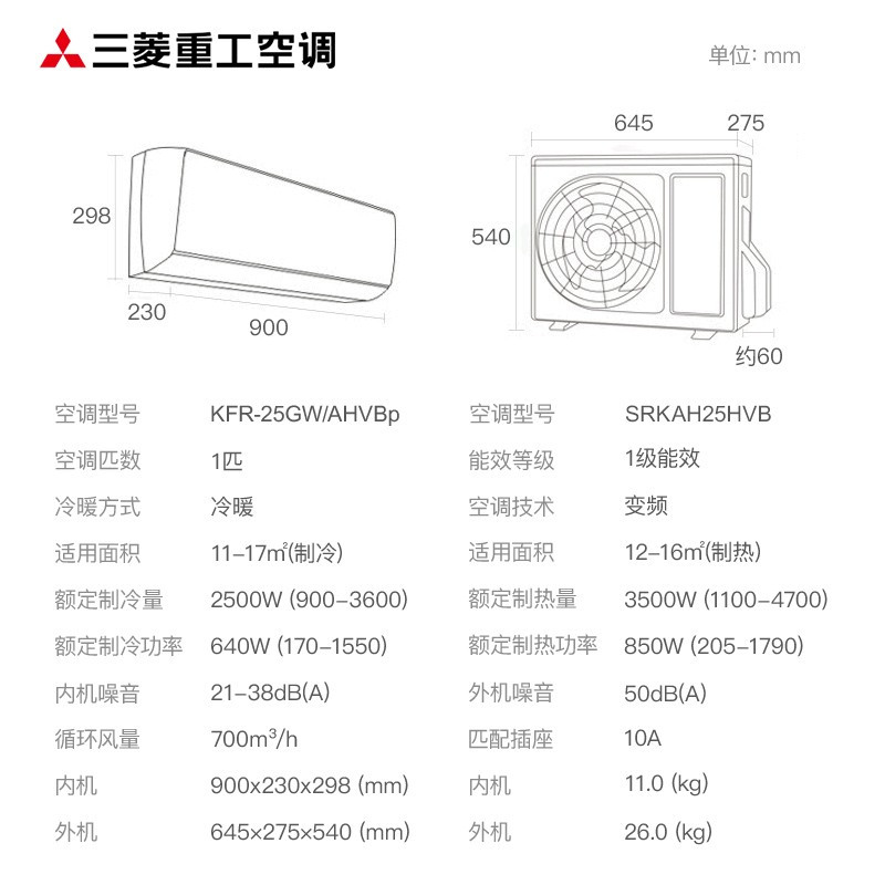 [囤货抄低价]三菱重工空调1匹AIV KFR-26GW/AIVBp云智能