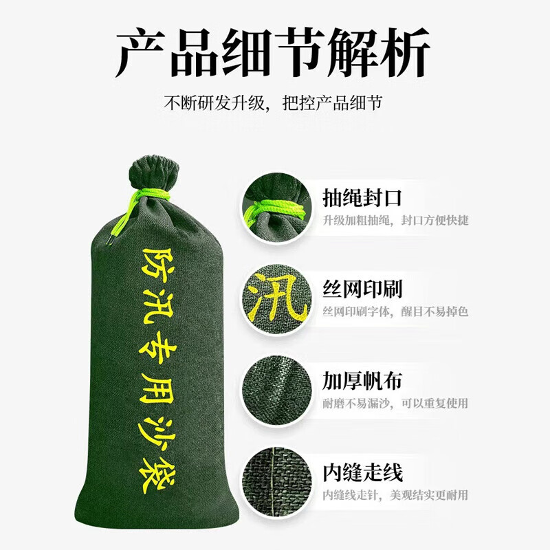 安盾帅 防汛沙袋加厚 30*70cm (棉帆布)10个装 ADS-6100003高清大图