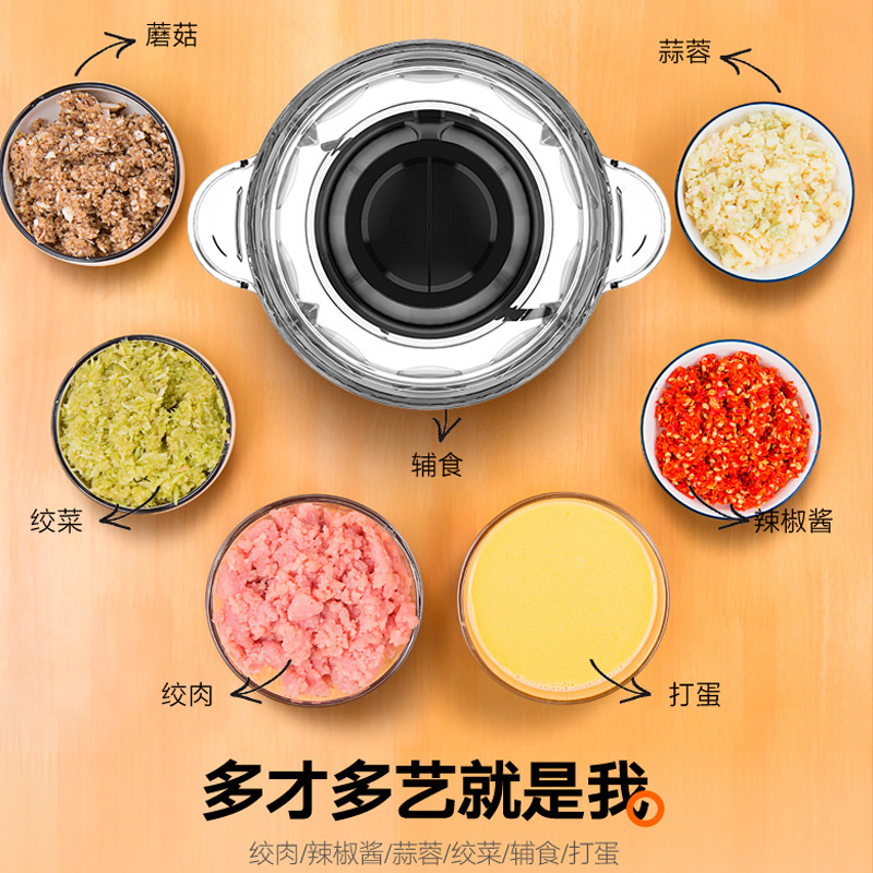 九阳(Joyoung)绞肉机 S20-LA750不锈钢色家用电动多功能小型碎肉料理搅拌机饺子馅辅食机高清大图