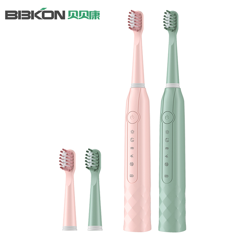 贝贝康(BBKON)电动牙刷D-01-2 组合套装 五档模式 声波震动 全身水洗 持久续航 15000转/分钟 高速震动