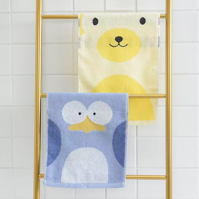 洁丽雅儿童毛巾纯棉吸水家用洗脸洗澡卡通可爱童巾48*25cm 2条装高清大图