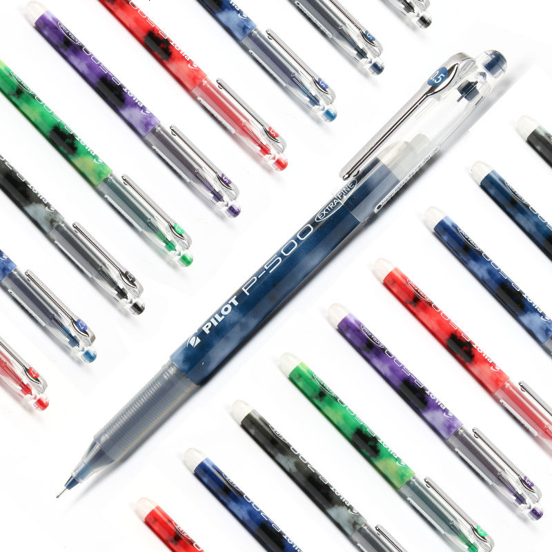 正品pilot日本百乐p500中性笔黑色05mm针管考试专用中考高考水笔
