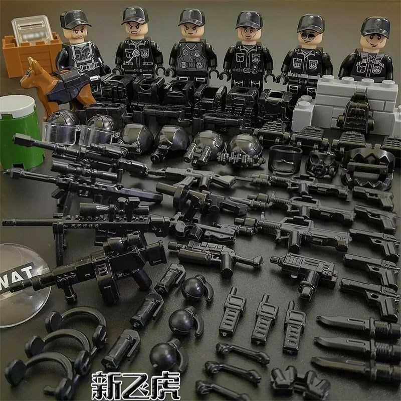 军事小人仔反恐特种兵拼装积木新年武装部队男孩拼插人偶玩具 国共合作高清大图