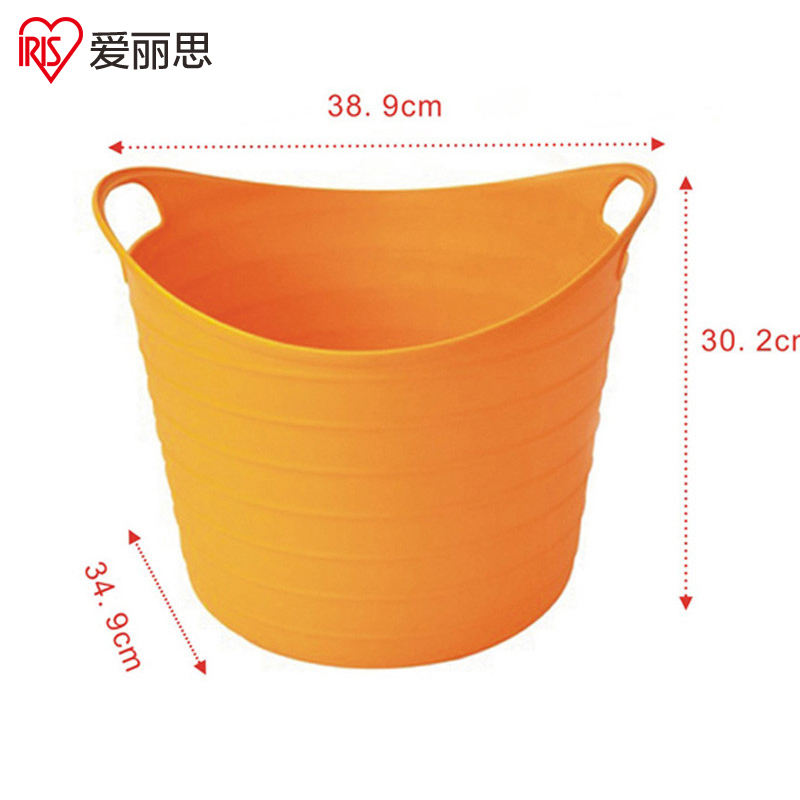 爱丽思IRIS 软质污衣篮硅胶衣物篮脏衣篮 SBK-350N 桔色
