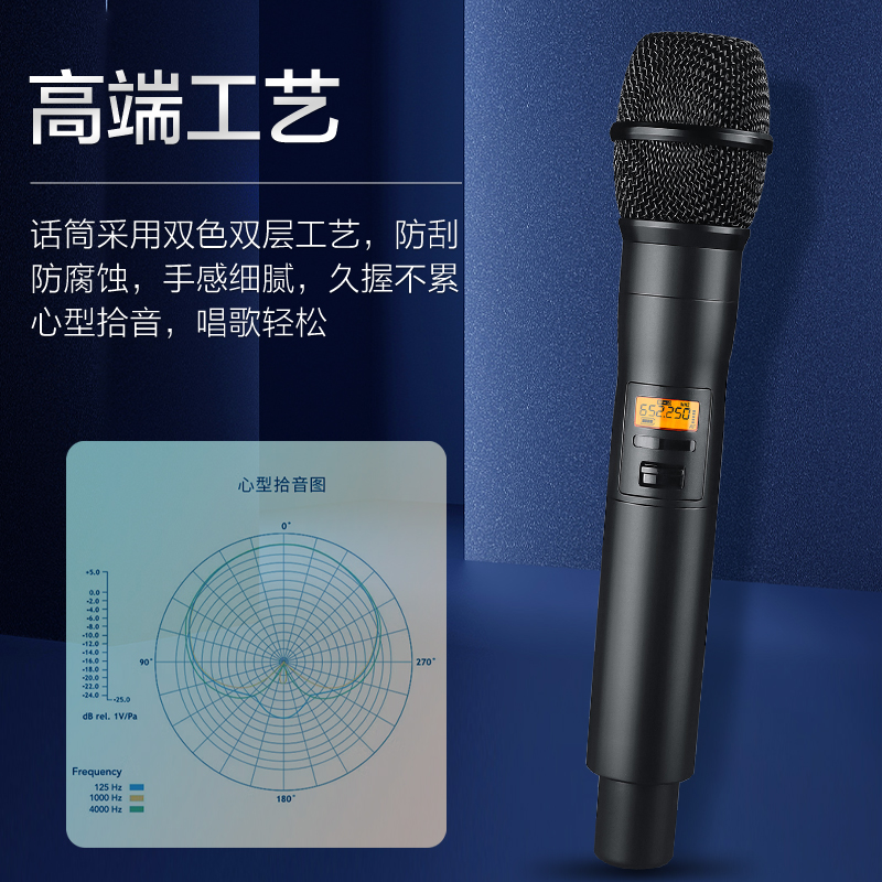 惠度(HuiDu)HDS-5200专业无线话筒一拖二真分集麦克风会议演讲舞台婚庆主持学校操场户外演唱话筒手持款高清大图