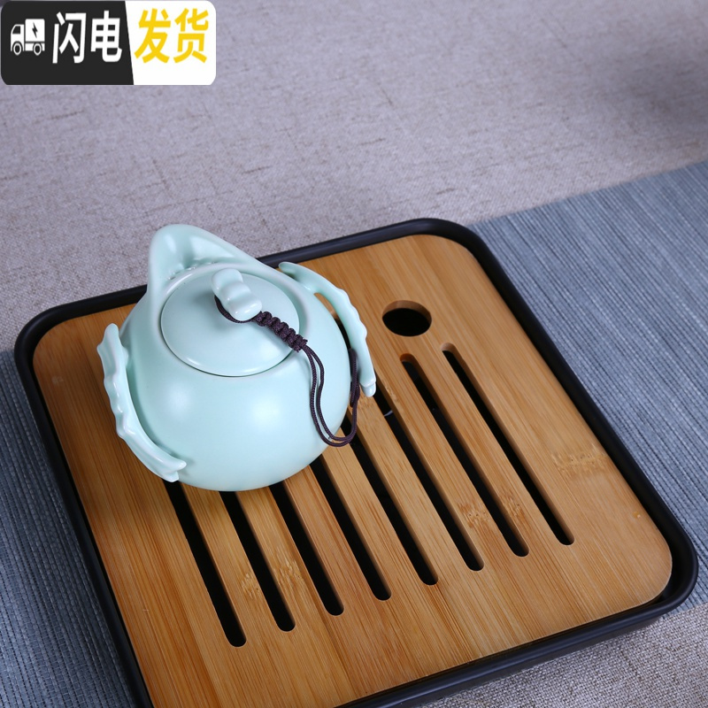 三维工匠陶瓷旅行功夫茶具套装一壶四杯茶壶茶盘开业送礼家用定OGOD 定窑白西施一壶四杯+包+密胺盘 8件