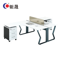 钜晟 办公桌钢架两人位带副柜职员桌1.2米办公电脑桌JS-GZ1202A