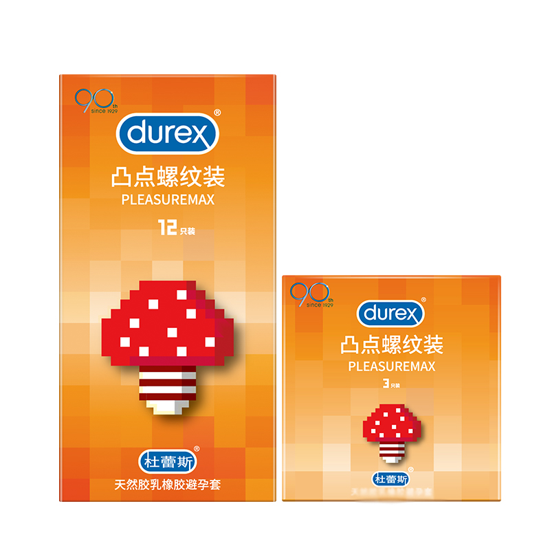 杜蕾斯durex避孕套凸点螺纹12只凸点螺纹3只标准款安全套大颗粒情趣