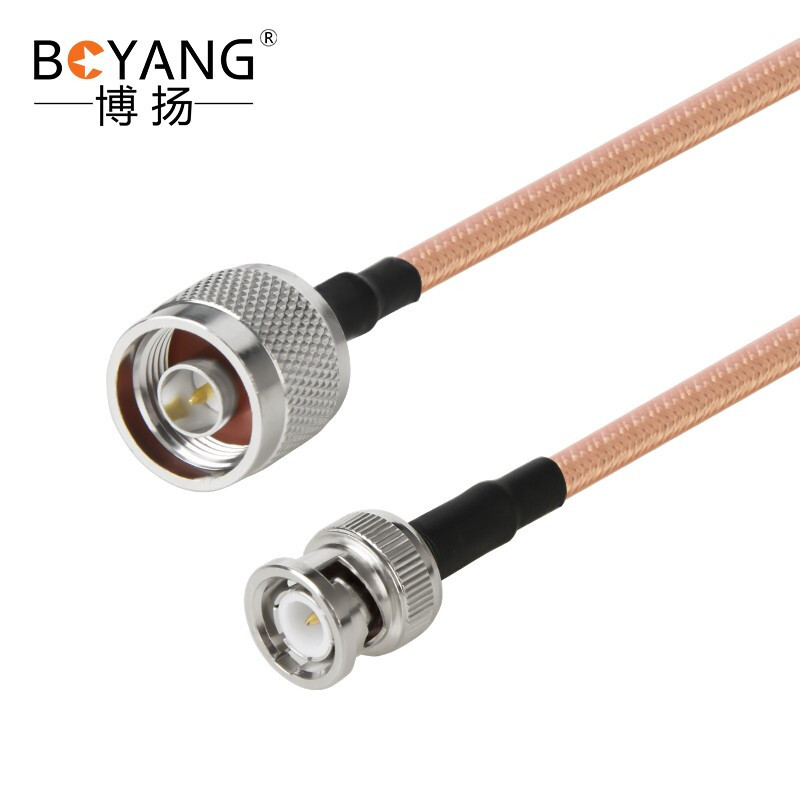博扬 N公-BNC公射频线 高频RG142超柔转接线镀银双屏蔽SFF50-3高温线(0-6G) BY-142-N/BNC