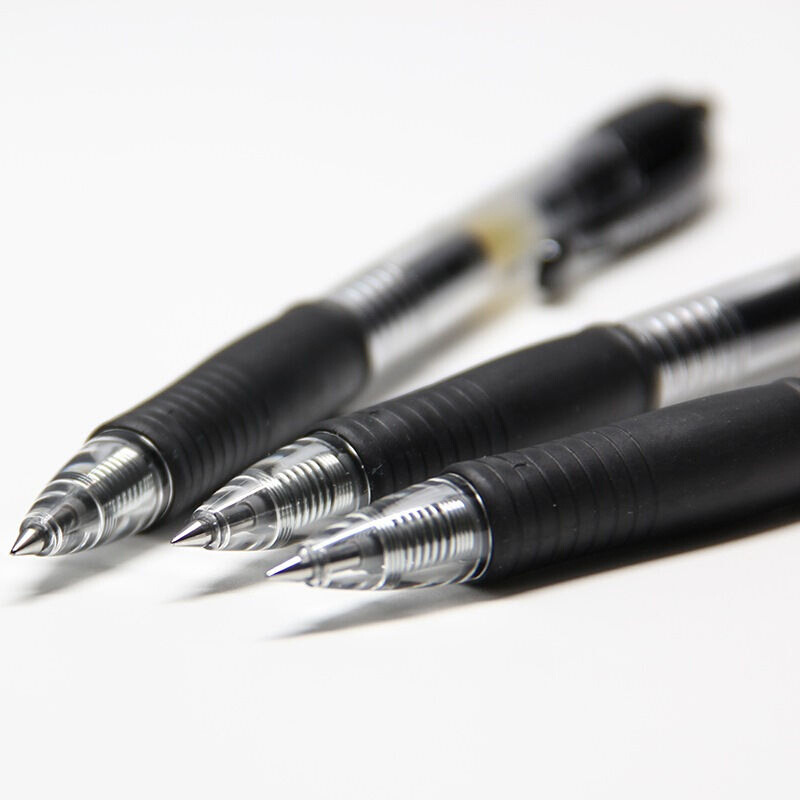 百乐(PILOT)BL-G2-38按动中性笔啫喱笔签字笔 黑色/蓝色 0.38mm 12支装/盒